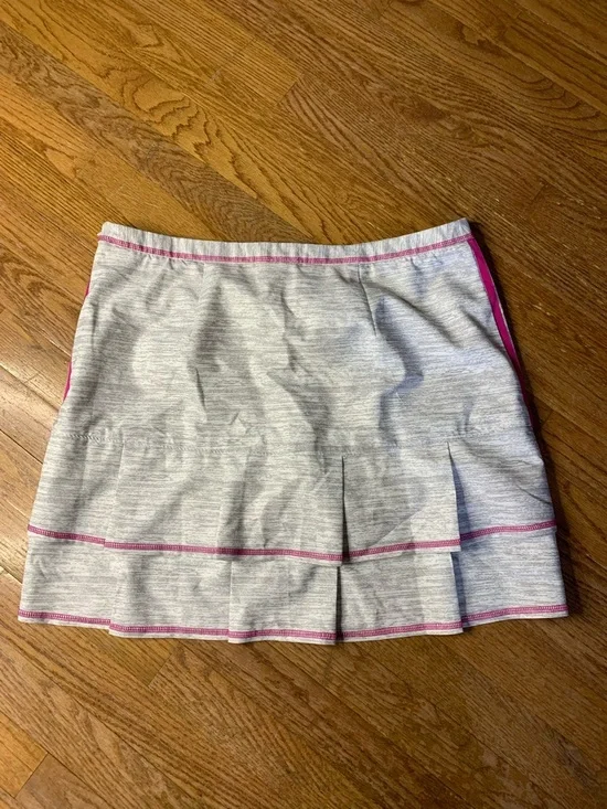 Adidas ClimaCool Heathered Grey & Pink Tennis Golf Skort - Size 12 - Picture 5 of 9